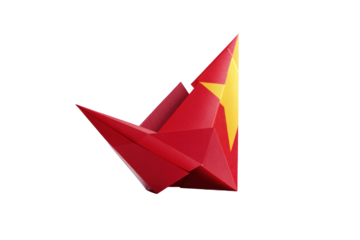 Abstract red and yellow geometric shape