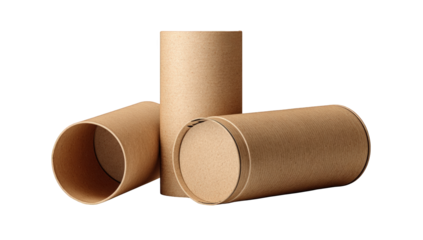 Three cardboard tubes arranged