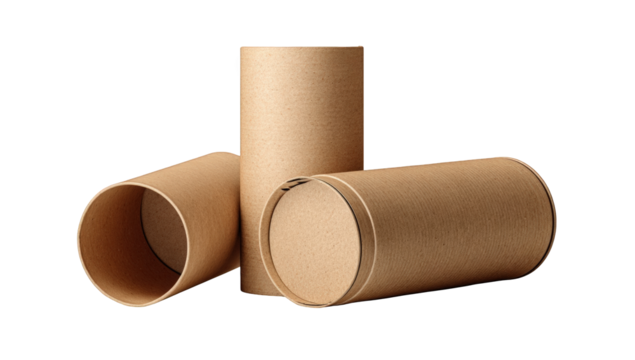 Three cardboard tubes arranged