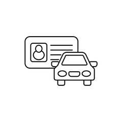 driving license icon outline editable stroke line drawing eps