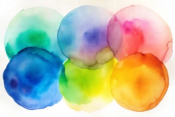 "Colorful Watercolor Circles Abstract Background Art Texture"