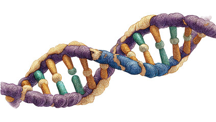 DNA helix, damaged illustration