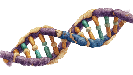 DNA helix, damaged illustration