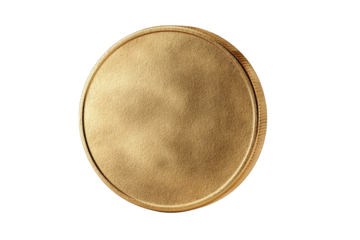 Golden circular disc.  Smooth, metallic surface