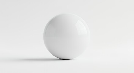 Minimalist White Glossy Sphere on White Background for Modern Design and Product Display