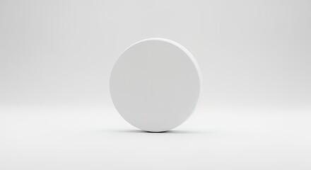 Minimalist White Circular Object on White Background for Product Display and Design