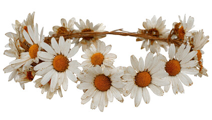 A crown of dried daisies