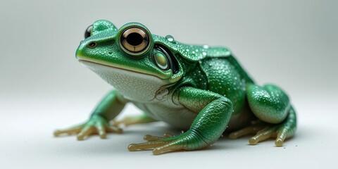 Fototapeta premium Photorealistic Toad with Dewdrops on a Clean Background