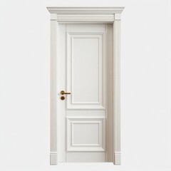 Elegant, white interior door with classic details