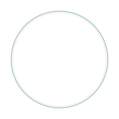 ナチュラルで可愛いスモーキーグリーンとベージュの円フレームイラスト