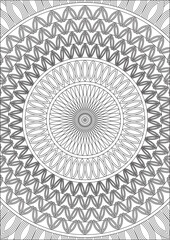Coloring Page For Adult Line Art Outline Mandala Design Vector