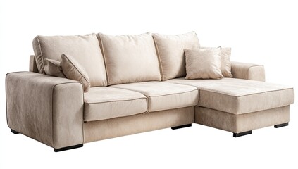 Light beige corner sectional sofa
