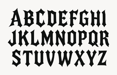 Gothic Blackletter Display Font. Vintage Medieval-Inspired Typography with Bold, Sharp Lettering for Tattoos, Rock Posters, Heavy Metal Bands, Historical Designs, Branding, and Edgy Editorial Layouts