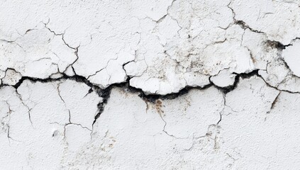 Fototapeta premium Cracked white wall texture