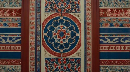 Independence Day border featuring classic Korean pattern symmetry