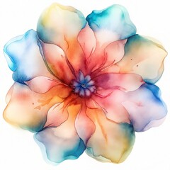 Colorful Watercolor Flower Abstract Floral Art Design