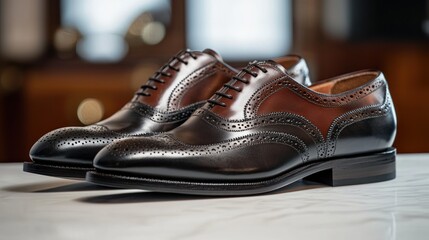 A close-up of fine Italian craftsmanship in luxury footwear
