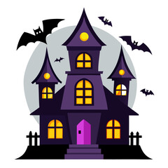 halloween house with bats
