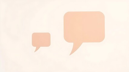 Floating speech bubble shapes on a neutral background, representing communication and feedback.
