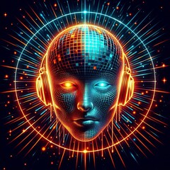 Pulsating light in neon orange and