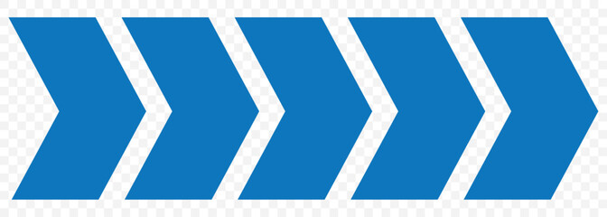 Navigation Chevron Arrows – Blue on Transparent Background. EPS 10.