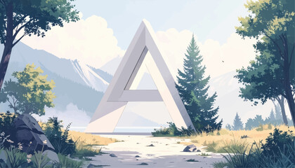 Logo of letter A, modern, white background