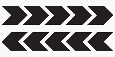 Arrow Pattern Icons – Direction, Navigation, Movement on Transparent Background. EPS 10.