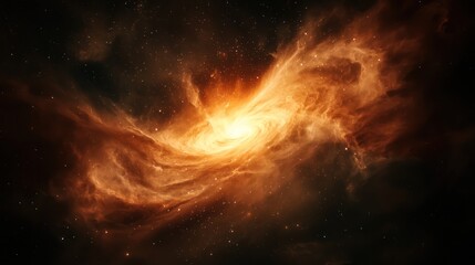 Obraz premium A colorful nebula swirling in deep space with glowing gas clouds