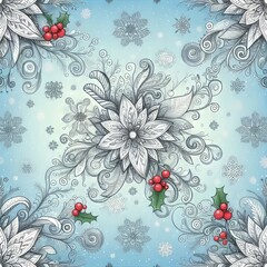 Snowflake Pattern on Light Blue