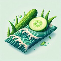 and cucumber waveprinted wrappe