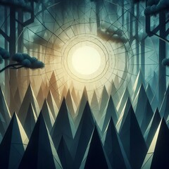 Forest with angular trees and circular