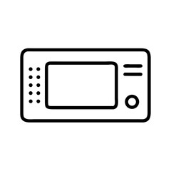 Fototapeta premium Modern microwave oven icon in minimalist design on white background 