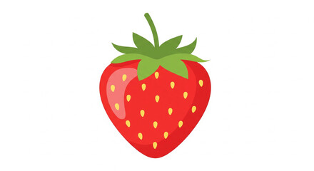 Vibrant Red Strawberry with Green Leaves for Fresh Fruit and Healthy Food Design on an Isolated transparent background