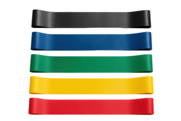 Set of resistance bands for fitness training isolated PNG with Transparent Background