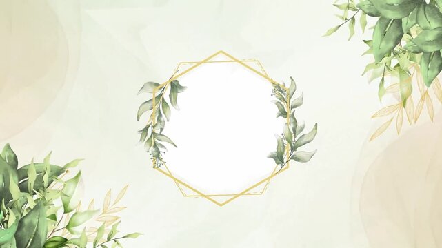 Wedding invitation floral blank background video