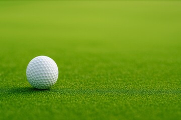 Fototapeta premium Golf Ball on the Lush Green Course Displaying Precision in the Game