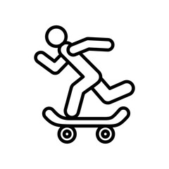 Skateboarding line icon