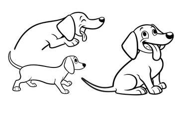 two dogs on a white background