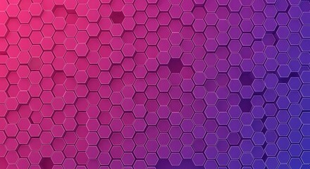 Abstract Hexagon Pattern in Pink Purple Gradient for Technology Design