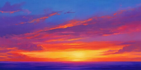 Obraz premium Beautiful summer sunset sky.