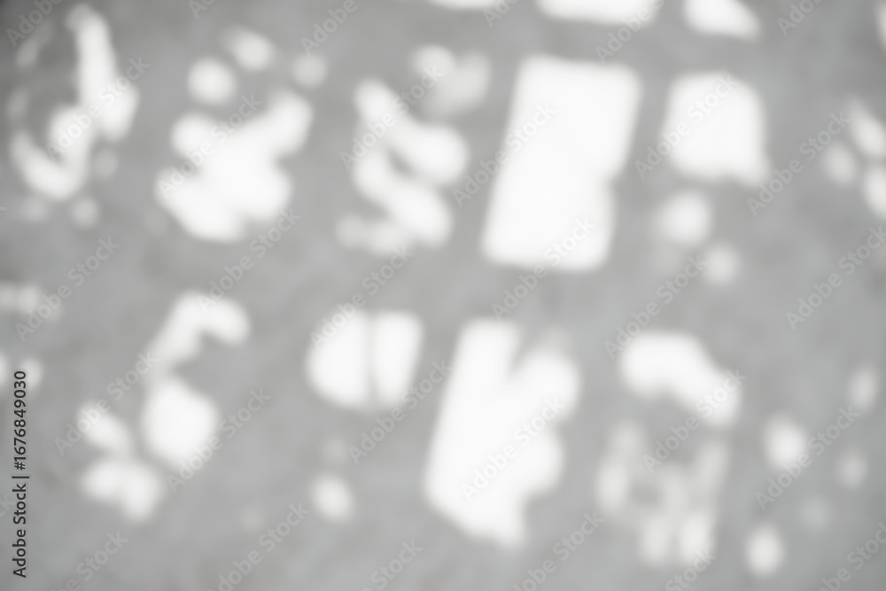 Aufkleber blurred abstract background soft shadow leaf,light grid effect in gray,white wall.element branches l