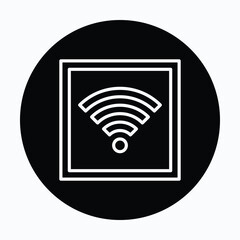 Wi Fi Sign, Wi Fi Sign Icon Symbol Vector Icon, Isolated Vector Circular Style Icon,