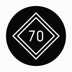 Speed Limit Sign Vector Icon, Isolated Vector Circular Style Icon