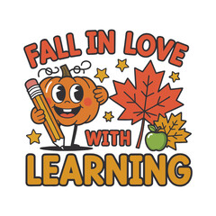 Fall in Love with Learning Halloween Vector Illustration