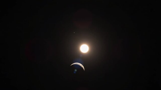 Space, Sun and planet Earth at Night