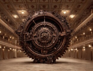 Obraz premium Massive, ornate, metallic sphere in grand hall
