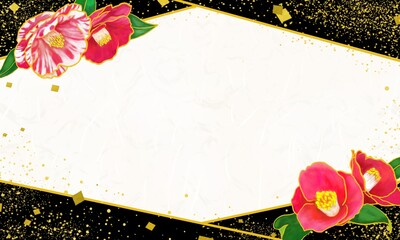 椿の和風フレーム