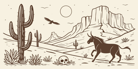 Hand drawn nordestino illustration