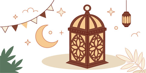 Ramadan kareem greeting card hand draw sketch