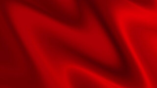 Elegant Red Silky Fabric Waving in Slow Motion.